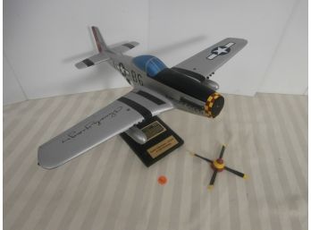 Model On Stand Of North American P-51D Mustang Glamorous Glen III Piloted By Charles E. Chuck Yeager