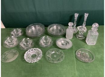 Antique And Designer Crystal And Glass Lot Including Baccarat, Tiffany And Co