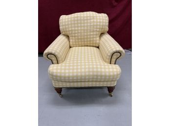 Lillian August Yellow Checkered Club Chair