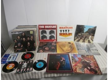 Large Lot Of Vintage Record Albums Mostly LPs Including The Beatles, The Rolling Stones, Bob Dylan, Etc
