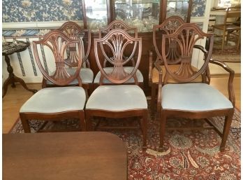 Drexel Mahogany Dining  Room Table With 6 Chairs And Leaves