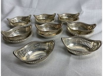 14 Pieces Sterling Silver Small Dishes And Salts 9.9 Ozt