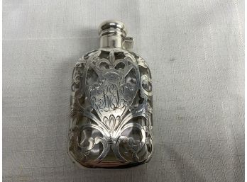 Glass Bottle With Sterling Overlay