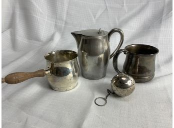 4 Pieces Of Sterling Silver Including Creamer 15.1 Ozt