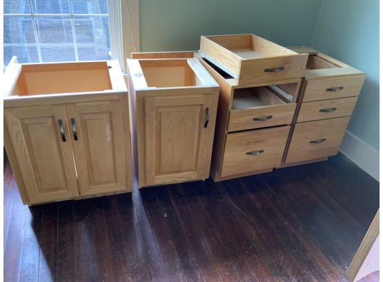 4 Custom Oak Lower Cabinets