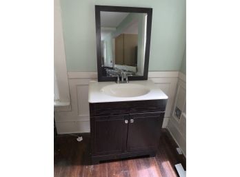 Black Bathroom Vanity With Sink And Mirror