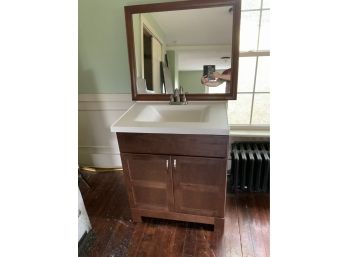 Maple Bathroom Vanity With Sink And Mirror