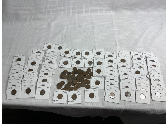148 Indian Pennies Plus Two Civil War Tokens
