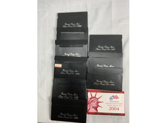 10 Silver Proof Sets 1992-2004