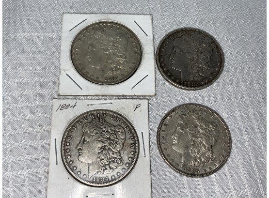 4 Morgan Dollars 1881, 82, 84, 85