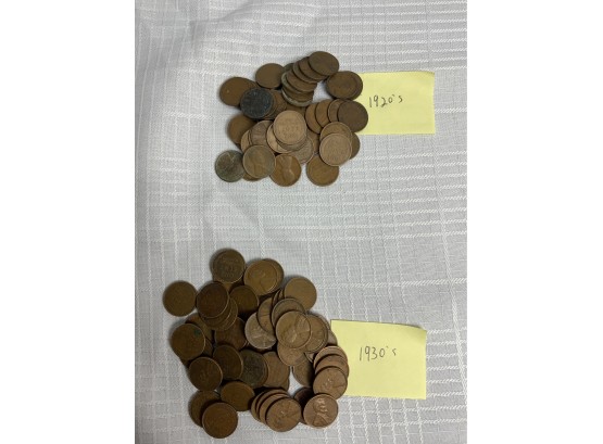 105 1920s And 1930s Wheat Pennies