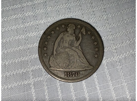 1870 CC Seated Silver Dollar