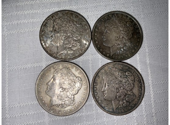 4 Morgan Dollars 1878-s, 81, 82, 90