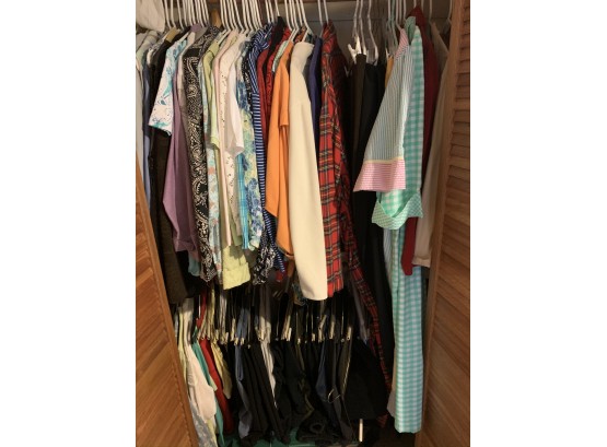 Large Grouping Of 3 Closets Work Of Designer And Vintage Clothes Brands Inc. LL Bean, Talbots, And Others