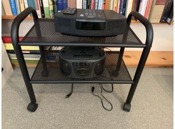 Two Radios And Iron Stand Including A Bose