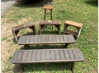 6 Piece Lot Of Benches And Or Stools
