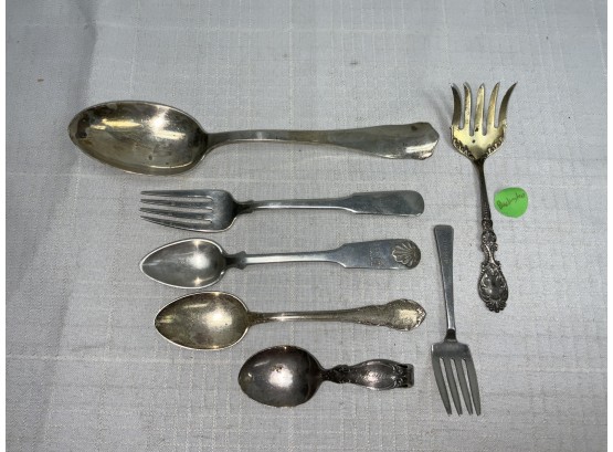 7 Piece Sterling Silver Flatware Assorted Makers 7.7ozt