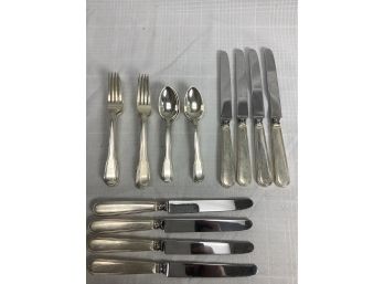 24 Piece Tiffany And Co. Sterling Flatware Set Hamilton Pattern 25.7 Ozt