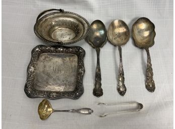7 Pieces Of Gorham Sterling Including Serving Pieces And Trays 15.5ozt