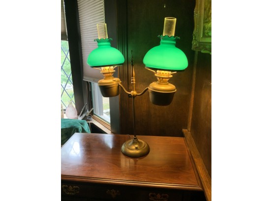 Student Lamp With Green Shades