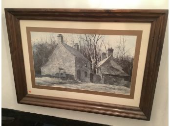 Large Stone Cottage Framed Print
