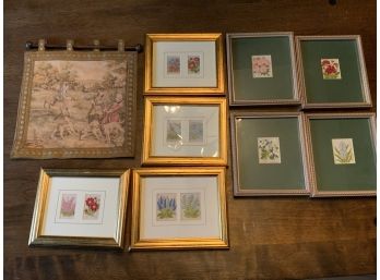 9 Needlepoints, 8 Of Them Are Framed