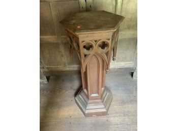 Walnut Gothic Carved Pedestal