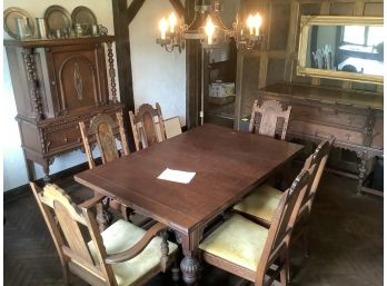 9 Piece English Oak Dinning Room Set  By White Furniture Boston