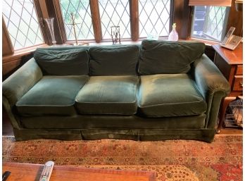 Custom Green Velvet 3 Seat Sofa