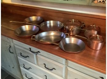 Collection Of Paul Revere Limited Edition Copper Pots And Pans
