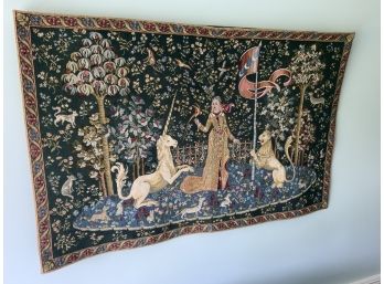 Tapestry Of A Woman With A Lion And Unicorn And Other Animals