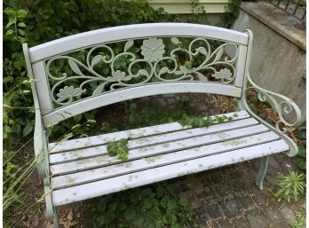 Park Bench With Floral Design