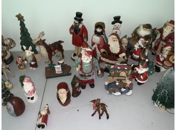 Large Assortment Of Christmas Collectibles Including House Of Hatten And 2 Christmas Themed Nesting Dolls