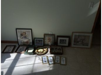 14 Pieces Including Prints, Shadow Box, Advertising And Hummingbirds