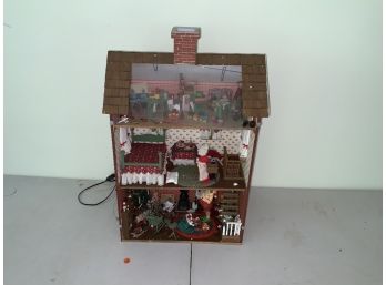 Mr. And Mrs. Claus Fully Furnished Electrified Doll House