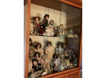 Large Lot Of Dolls Mostly Bisque And Porcelain Face Including Kewpie Dolls And Various Others