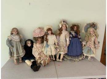 7 Large Dolls Some With Stands Including Katherine By Dawn Adams 4/25