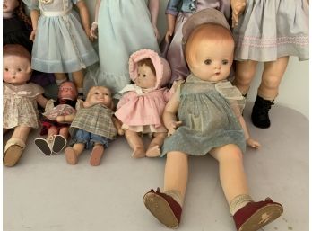 15 Antique And Collectible Dolls Including Shirley Temple With The Original Pin Back Button, Etc