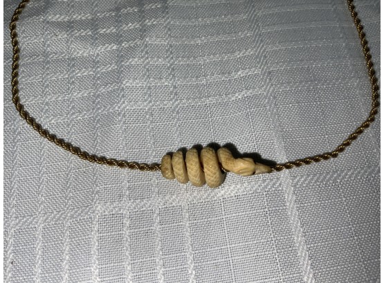10k Rope Chain With A Carved Snake Pendant 5.8g