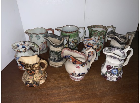 10 Ironstone And Oriental Creamers And Or Pitchers