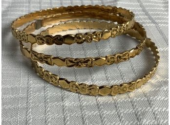 3 Matching 18k Bangle Bracelets 43.1g