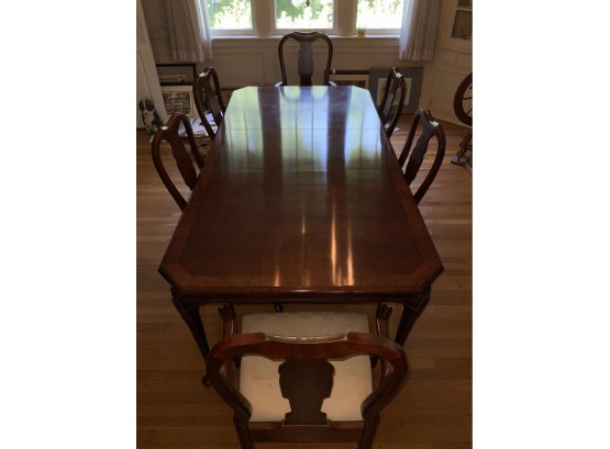Pennsylvania House Dinging Set- Table, 6 Chairs, China Closet And Rolling Bar