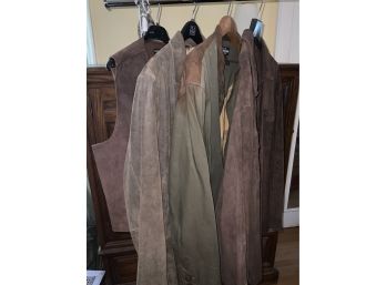 4 Leather And Suede J. Peterman Jackets And Vests