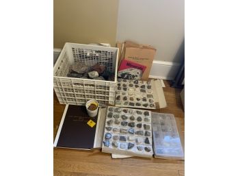 Collection Of Rocks, Geodes And Maps