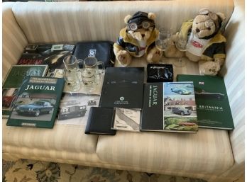 British Car Collection Of Jaguar And Rolls Royce Photos, Glasses, Books, Stuffed Bears And More