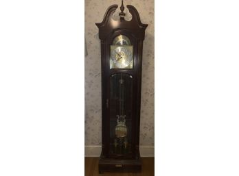 Ridgeway Grandfather Clock In Mahogany Case With Moon Dial