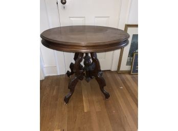 Victorian Walnut Oval Lamp Table