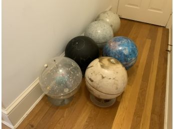 6 Globes Including The Solar System, Mars, Earth, Venus And The Moon