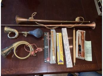 Assorted Musical Instruments And Decorative Instruments