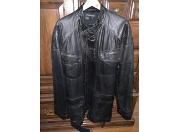 J. Peterman Black Leather Jacket
